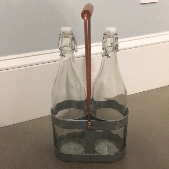 🆕Bottle Caddy 3 piece set Handcrafted galvanized metal - Picture 2 of 6